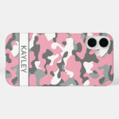 Rosa und Grau getarnt Personalisiert Case-Mate iPhone Hülle (Rückseite (Horizontal))