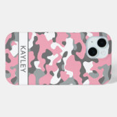 Rosa und Grau getarnt Personalisiert Case-Mate iPhone Hülle (Rückseite (Horizontal))