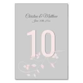 Rosa- und Grau-Hochzeitsstipps - Tischnummern