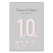 Rosa- und Grau-Hochzeitsstipps - Tischnummern (Vorderseite)
