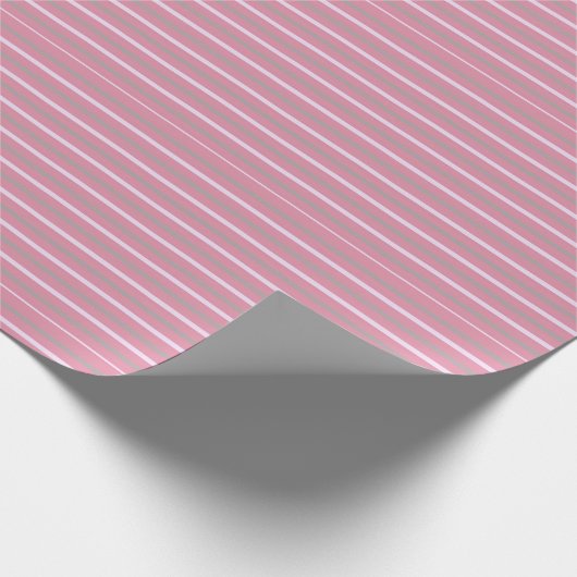 Rosa und grau, horizontal gestreift geschenkpapier (Ecke)