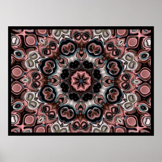 Rosa und Grau-Kaleidoskop Poster (Vorne)