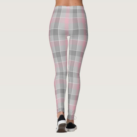 rosa und grau kariert leggings (Rückseite)