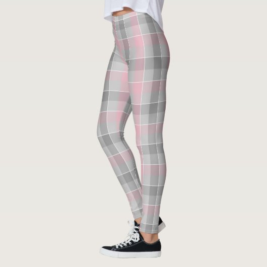 rosa und grau kariert leggings (Links)