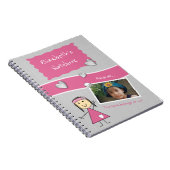 Rosa und grau mit dem Herznamen der Sterne und dem Notizblock (Rechte Seite)