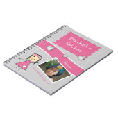 Rosa und grau mit dem Herznamen der Sterne und dem Notizblock (Linke Seite)