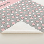 Rosa und grau mit Polka-Punkten und Namen Sherpadecke (3/4)