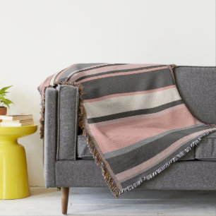 Rosa und Grau Moderne Streifen Mitte des Jahrhunde Decke