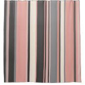 Rosa und Grau Moderne Streifen Mitte des Jahrhunde Duschvorhang (Vorderseite)