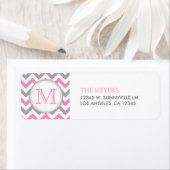 Rosa und Grau Moderne Zickzack mit Monogramm (Insitu)