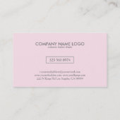 rosa und grau Modernes geometrisches, einfaches De Visitenkarte (Rückseite)