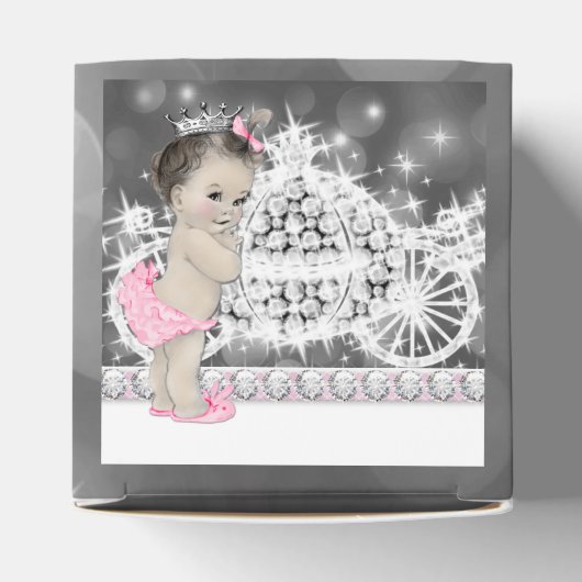 Rosa und Grau Princess Baby Dusche Geschenkschachtel (Oben)