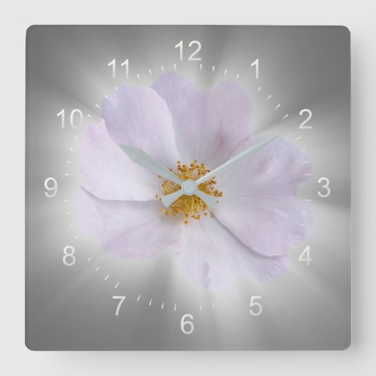 rosa und grau quadratische wanduhr (Vorderseite)