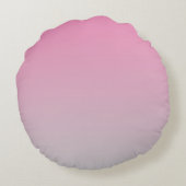 Rosa und Grau Rundes Kissen (Rückseite)