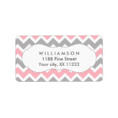 Rosa und grau Zickzack Adressetiketten Duschen Gef (Vorne)