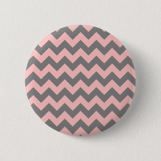 Rosa und Grau Zickzack Button (Vorderseite)