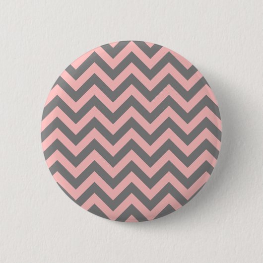 Rosa und Grau Zickzack Button (Vorderseite)