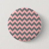 Rosa und Grau Zigzag Button (Vorderseite)