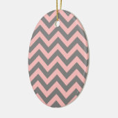 Rosa und Grau Zigzag Keramik Ornament (Links)