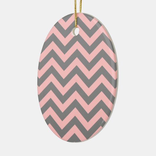 Rosa und Grau Zigzag Keramik Ornament (Links)