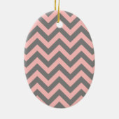 Rosa und Grau Zigzag Keramik Ornament (Hinten)