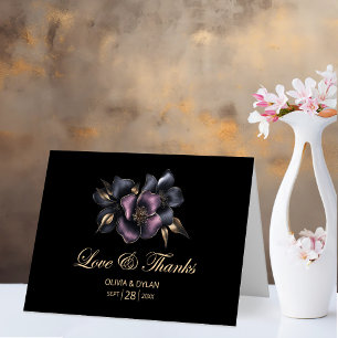 Rosa- und Graublütenhochzeit Dankeskarte