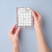 Rosa und graue Babyschale | Dusche Bingo Game Flyer (Gruppe)