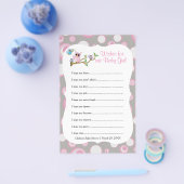 Rosa und graue Babyschale | Duschwünschspiel Flyer (Einzeln)