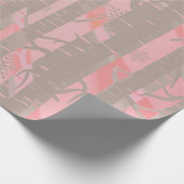 Rosa und graue Birkenwälder Geschenkpapier (Ecke)