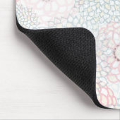 Rosa und graue Blume Burst Design Mousepad (Ecke)