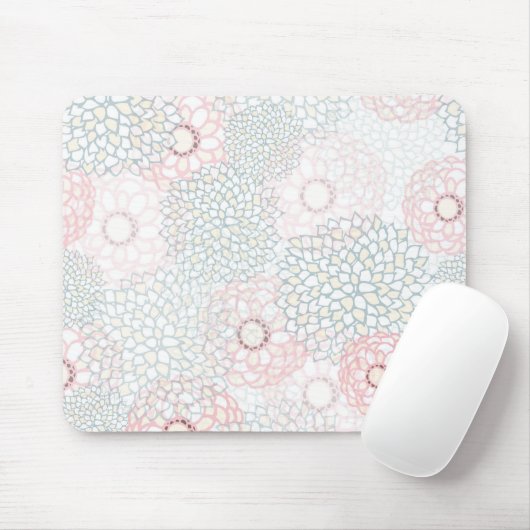 Rosa und graue Blume Burst Design Mousepad (Mit Mouse)