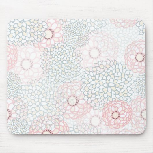 Rosa und graue Blume Burst Design Mousepad (Vorne)