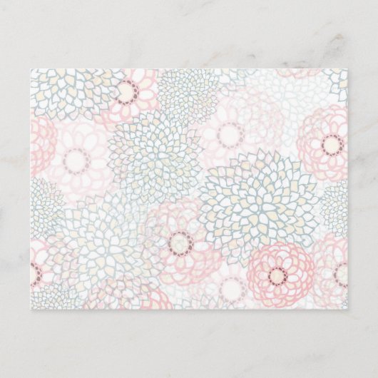Rosa und graue Blume Burst Design Postkarte (Vorderseite)