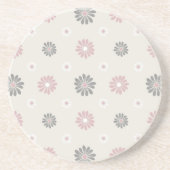 Rosa und graue Blume Getränkeuntersetzer (Vorne)
