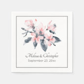 Rosa und graue Blume Hochzeit mit klassischer Wass Serviette (Vorderseite)