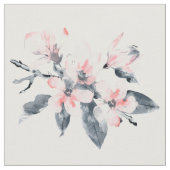 Rosa und graue Blume Klasse Wasserfarbe Stoff (Nahaufnahme)