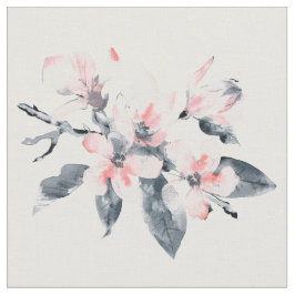 Rosa und graue Blume Klasse Wasserfarbe Stoff