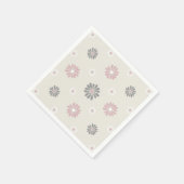 Rosa und graue Blume Serviette (Ecke)