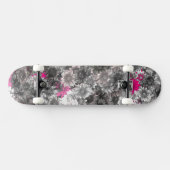Rosa und graue Blume Skateboard (Horizontal)