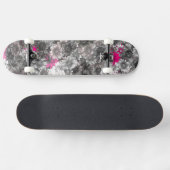 Rosa und graue Blume Skateboard (Horizontal)