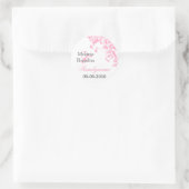 Rosa und graue Blumenkleber Runder Aufkleber (Tasche)
