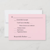 Rosa und graue Blüte mit Hochzeit RSVP Karte (Rückseite)