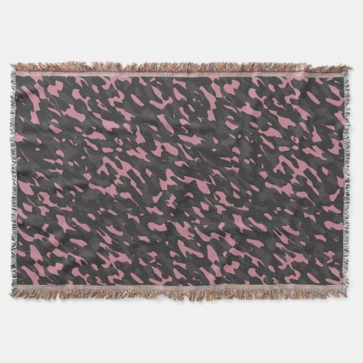 rosa und graue Camouflage abstrakt Decke (Vorderseite)