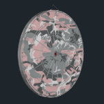 Rosa und graue Camouflage, Militär, Armee Dartscheibe<br><div class="desc">Elegantes,  stilvolles und raffiniertes Tarnmuster in Rosa und Grau. Moderne und trendige Geschenke,  perfekt für den militärischen Liebhaber in Ihrem Leben.</div>