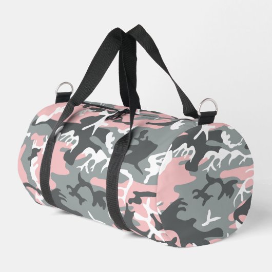 Rosa und graue Camouflage, Militär, Armee Duffle Bag (Linke Seite)