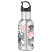 Rosa und graue Camouflage, Militär, Armee Edelstahlflasche (Rückseite)