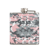 Rosa und graue Camouflage, Militär, Armee Flachmann (Rückseite)