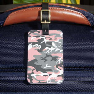 Rosa und graue Camouflage, Militär, Armee Gepäckanhänger
