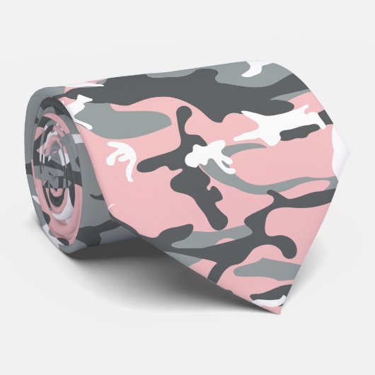 Rosa und graue Camouflage, Militär, Armee Krawatte (Gerollt)