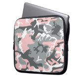 Rosa und graue Camouflage, Militär, Armee Laptopschutzhülle (Vorderseite Links)